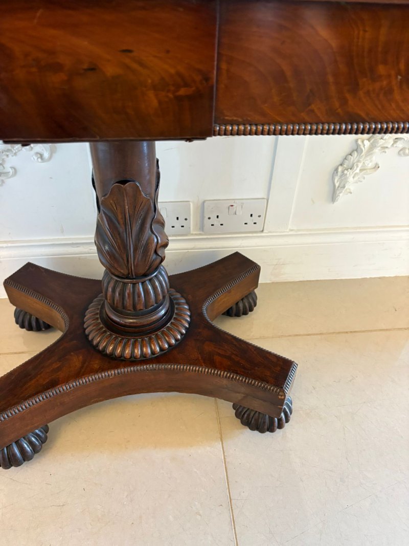 Antique William IV Quality Figured Mahogany Card/Console Table